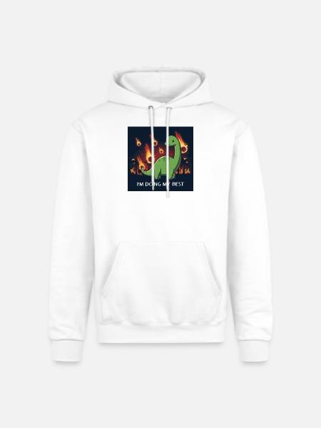 Dino Doing Its Best - Champion Unisex Powerblend Hoodie - white