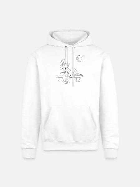 Moonlit Bench Romance - Champion Unisex Powerblend Hoodie - white