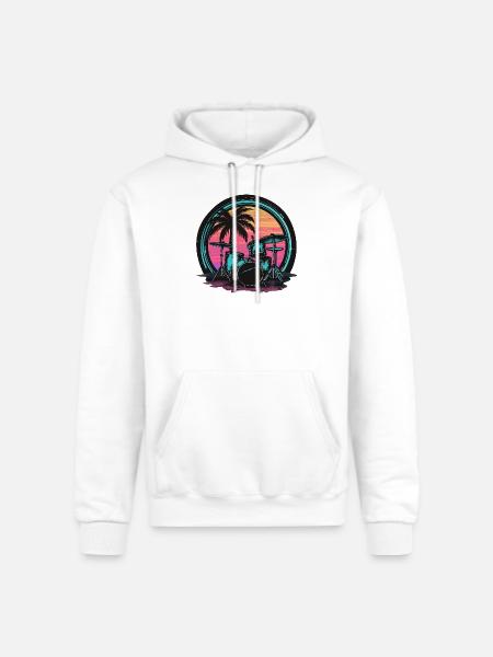 Trap Set Graphic - Champion Unisex Powerblend Hoodie - white