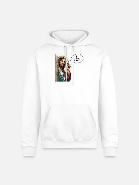Jesus - I Saw That - Champion Unisex Powerblend Hoodie - white
