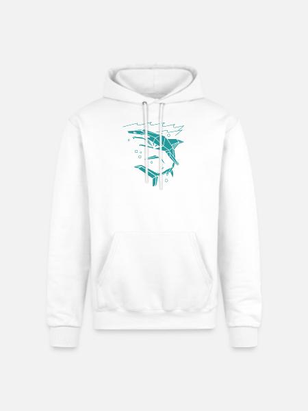 Polygon Shark - Champion Unisex Powerblend Hoodie - white