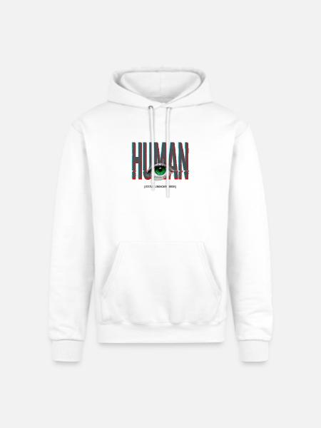 Human Glitch Eye - Champion Unisex Powerblend Hoodie - white