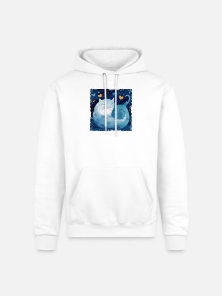 Cats Hug - Champion Unisex Powerblend Hoodie - white