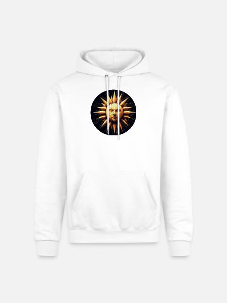 Golden Sun polygon art - Champion Unisex Powerblend Hoodie - white