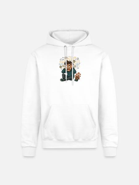 Overthink Overload - Champion Unisex Powerblend Hoodie - white