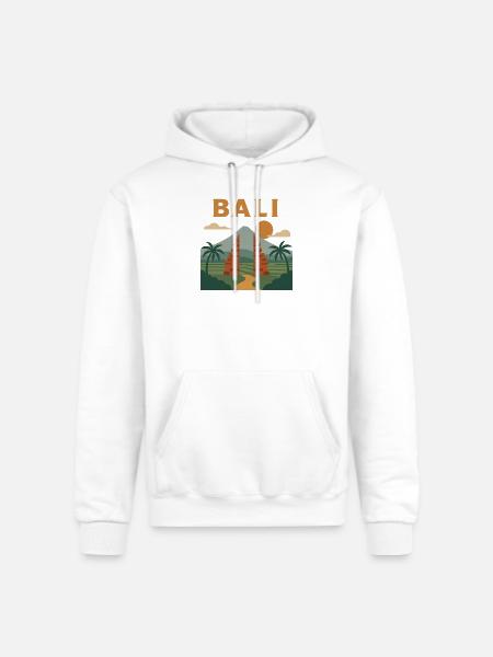 Bali Sunrise Gate Scene - Champion Unisex Powerblend Hoodie - white