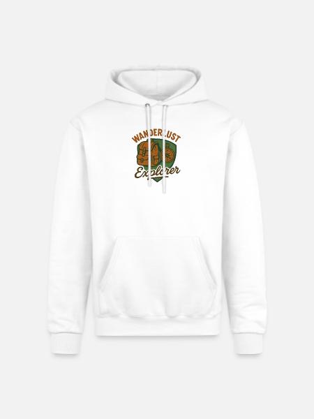 Wanderlust Explorer - Champion Unisex Powerblend Hoodie - white