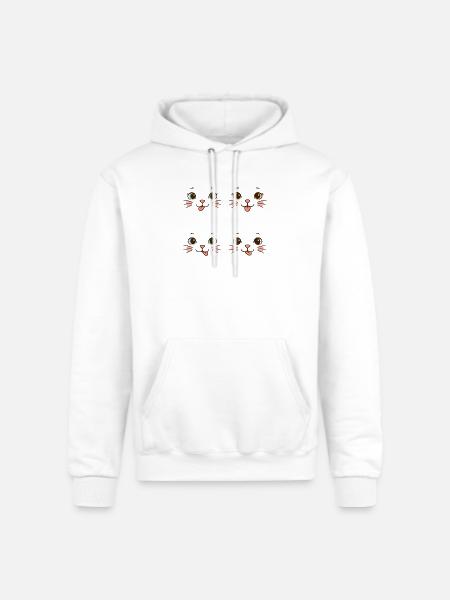Four Playful Cat Faces - Champion Unisex Powerblend Hoodie - white