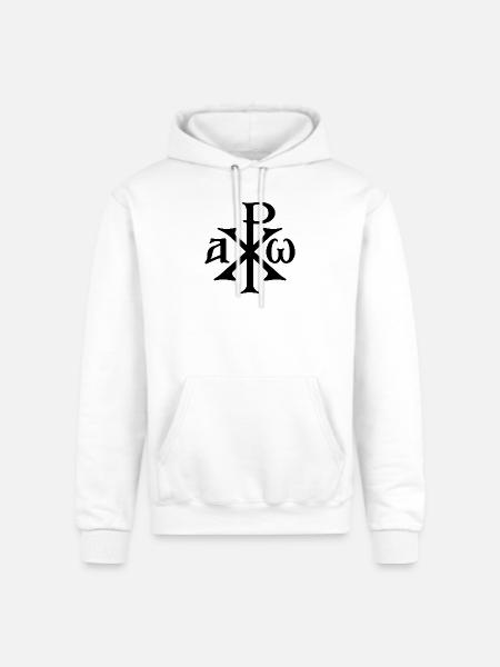 Chi Rho Christogram Black - Champion Unisex Powerblend Hoodie - white
