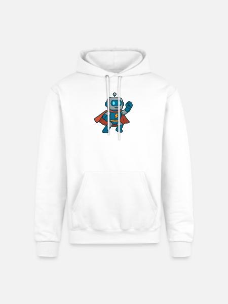 Robot Hero Lightning Cape - Champion Unisex Powerblend Hoodie - white