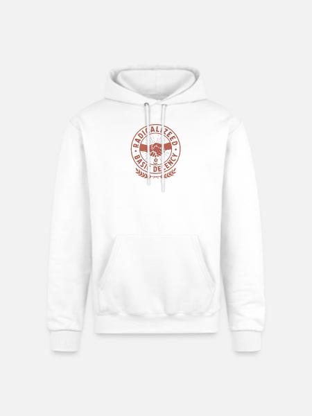 Radicalized Basic Decency Emblem - Champion Unisex Powerblend Hoodie - white