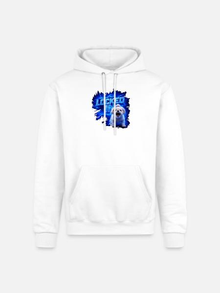 Locked In Pup Power - Champion Unisex Powerblend Hoodie - white