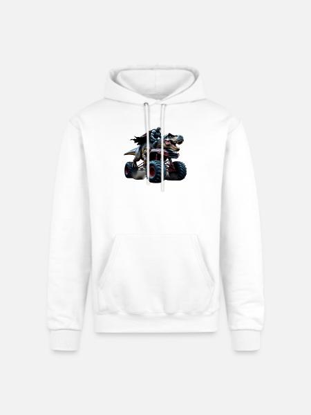Prehistoric Power Rider - Champion Unisex Powerblend Hoodie - white