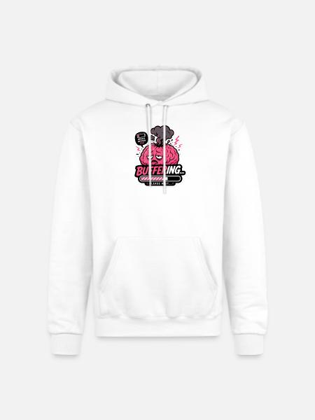 brain loading sticker - Champion Unisex Powerblend Hoodie - white