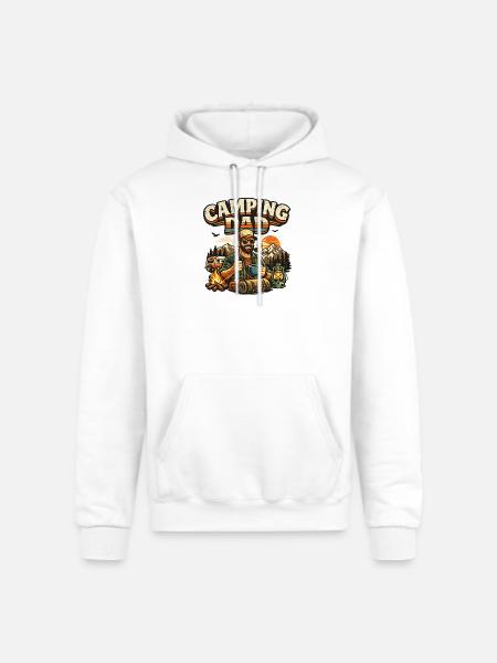 Camping Dad at Sunset Campfire - Champion Unisex Powerblend Hoodie - white