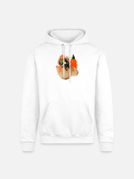 CHILLI BREATHING DRAGON - Champion Unisex Powerblend Hoodie - white