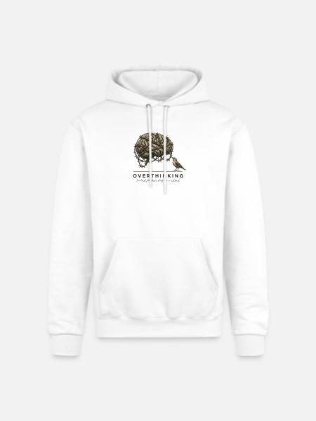 OverthinkinG Brain Barbed Wire - Champion Unisex Powerblend Hoodie - white