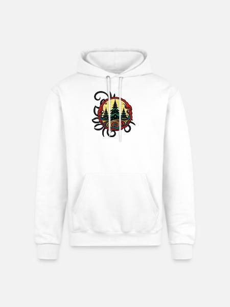 Forest Summit Badge Sunset - Champion Unisex Powerblend Hoodie - white