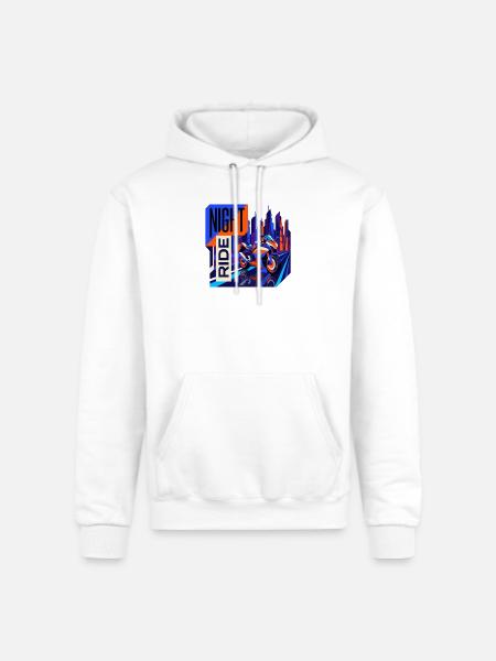 Night Ride Neon City - Champion Unisex Powerblend Hoodie - white