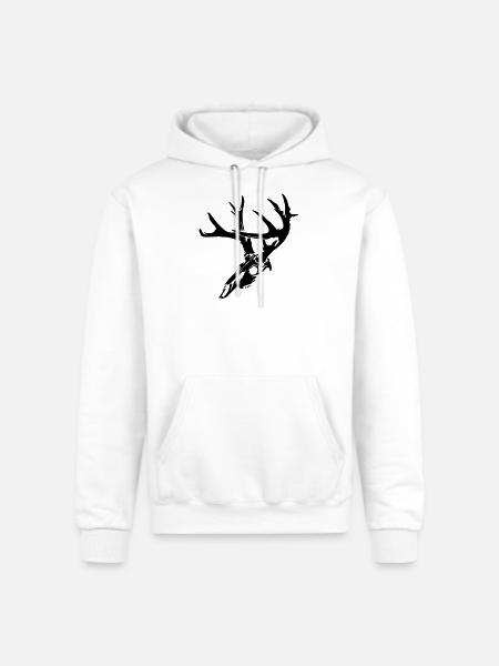 Deer Skull - Champion Unisex Powerblend Hoodie - white