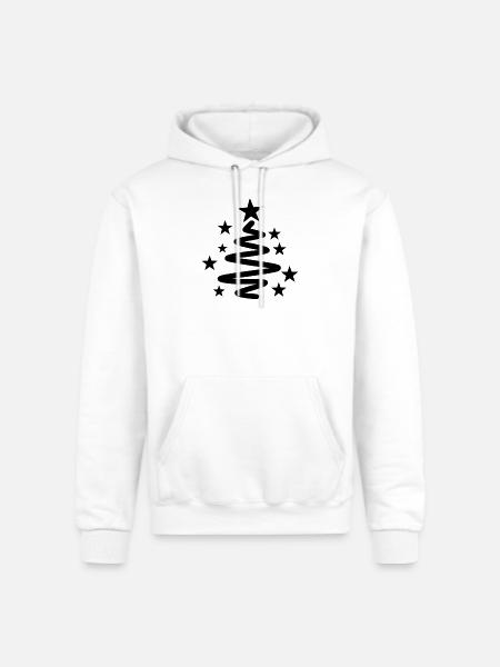 Spiral Star Christmas Tree - Champion Unisex Powerblend Hoodie - white