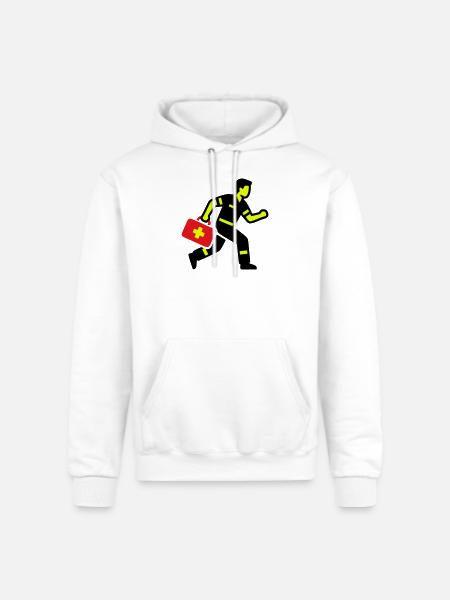 Paramedic Running First Aid Kit - Champion Unisex Powerblend Hoodie - white