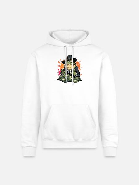Exaggerated Expression Vector Illustration - Champion Unisex Powerblend Hoodie - white