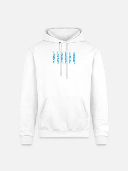 Azure Lightning Strikes Pattern - Champion Unisex Powerblend Hoodie - white