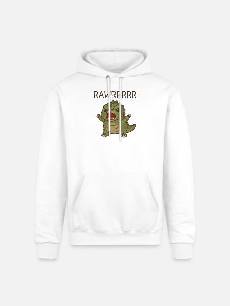 T Rex Funny Dinosaur Cartoon - Champion Unisex Powerblend Hoodie - white