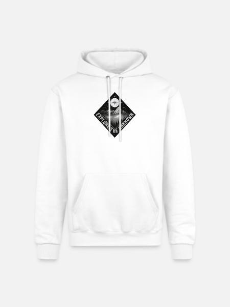 Explore the Unknown Patch - Champion Unisex Powerblend Hoodie - white