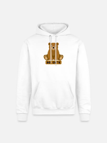 So Cute Bear Illustration - Champion Unisex Powerblend Hoodie - white