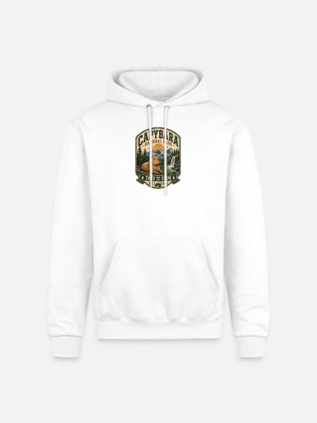 Capybara National Park Patch - Champion Unisex Powerblend Hoodie - white