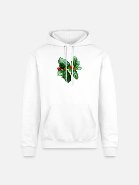Holly With Berries - Champion Unisex Powerblend Hoodie - white