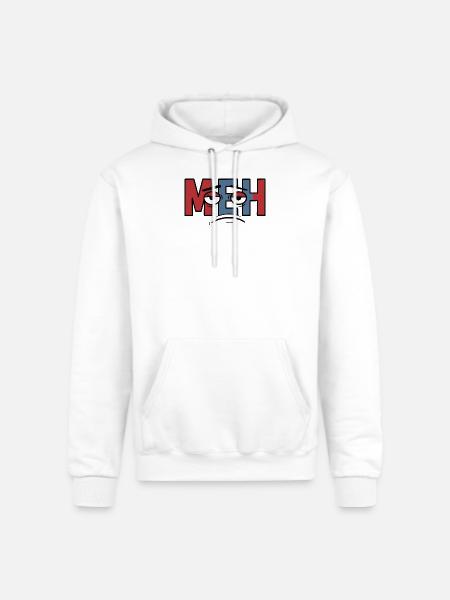 Meh Expression Bold Typography - Champion Unisex Powerblend Hoodie - white