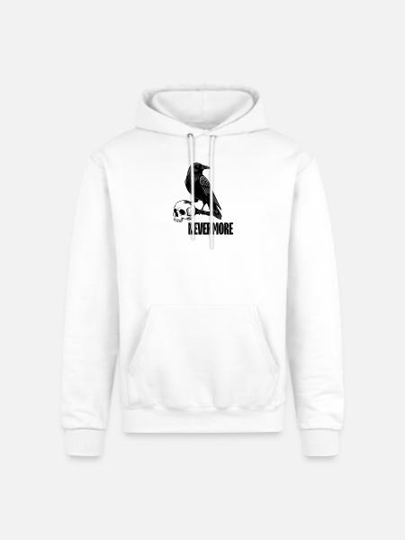 Raven and Skull Monochrome Gothic - Champion Unisex Powerblend Hoodie - white