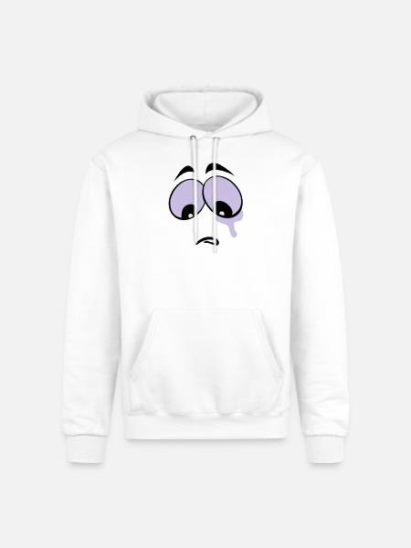 Sad Face - Champion Unisex Powerblend Hoodie - white