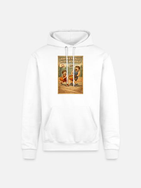 Basketball Bond: Dad and Kid - Champion Unisex Powerblend Hoodie - white