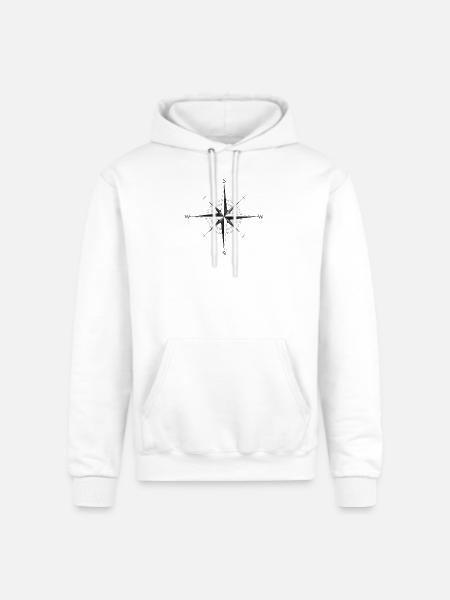 Noir Compass Rose - Champion Unisex Powerblend Hoodie - white
