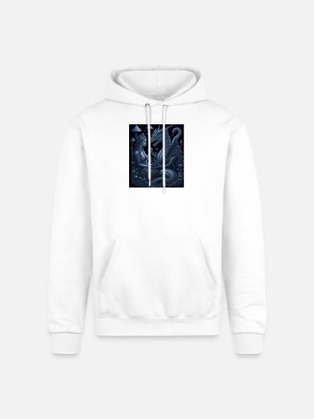 Moonlit Dragon Guardian - Champion Unisex Powerblend Hoodie - white