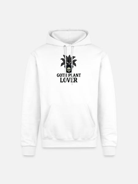 Goth Plant Skull Design - Champion Unisex Powerblend Hoodie - white