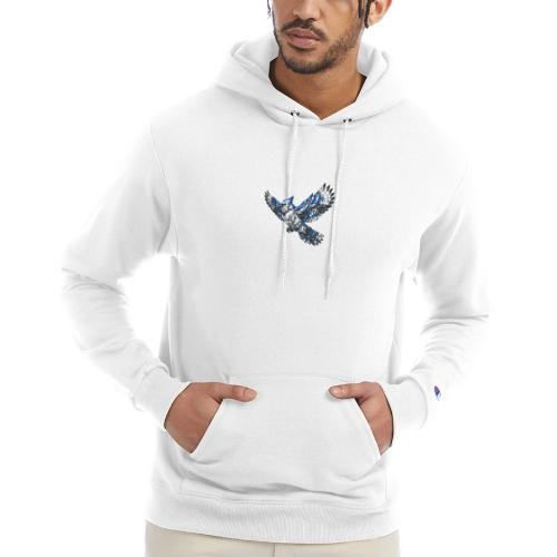 Silver Blue Jay in Flight - Champion Unisex Powerblend Hoodie