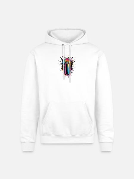 Vivid Spray Graffiti Burst - Champion Unisex Powerblend Hoodie - white