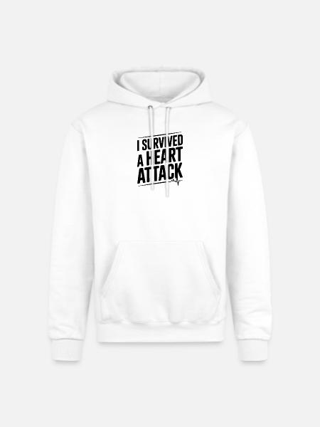 I Survived a Heart Attack - Champion Unisex Powerblend Hoodie - white