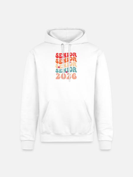 Senior Class 2026 Floral Rainbow - Champion Unisex Powerblend Hoodie - white