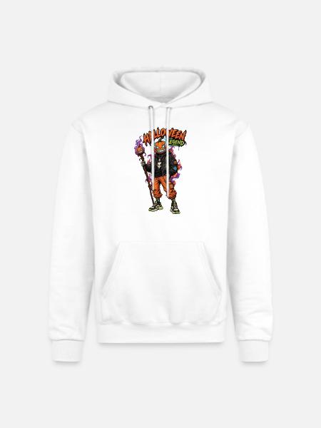 Halloween Legend Pumpkin Head Streetwear - Champion Unisex Powerblend Hoodie - white