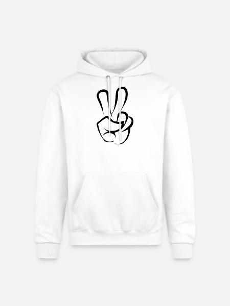 peace hand - Champion Unisex Powerblend Hoodie - white