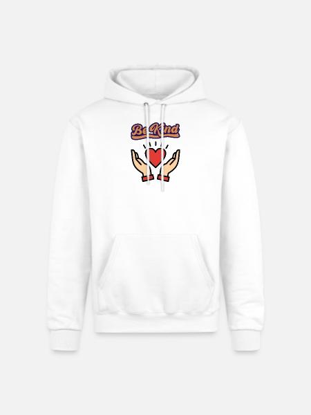 BEKIND - Champion Unisex Powerblend Hoodie - white