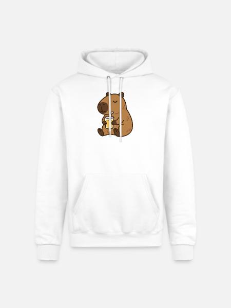 Bear Sips Sunshine - Champion Unisex Powerblend Hoodie - white