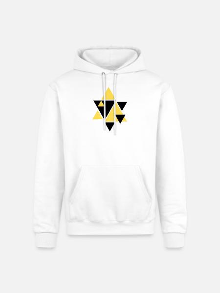 Geometric Golden Triangle Art - Champion Unisex Powerblend Hoodie - white