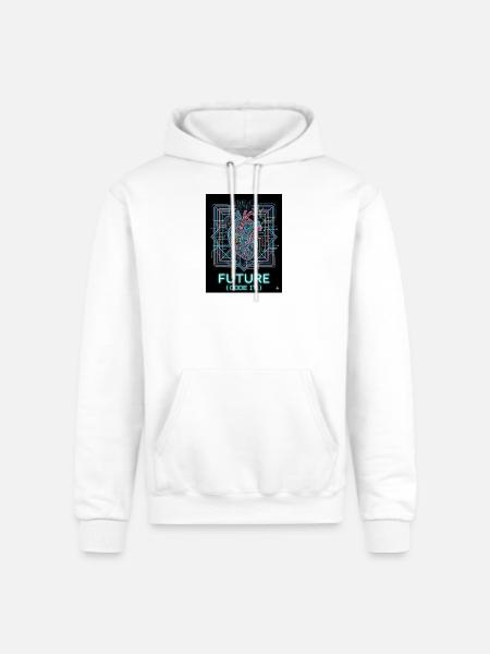 Future Code Heart Neon Circuit - Champion Unisex Powerblend Hoodie - white